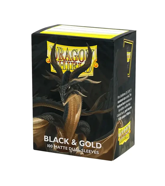 Dragon Shield Sleeves - Matte Dual - Black & Gold (100 Sleeves)