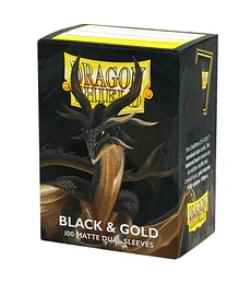 Dragon Shield Sleeves - Matte Dual - Black & Gold (100 Sleeves)