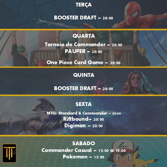 Calendário Semanal de Eventos - Triplace Games
