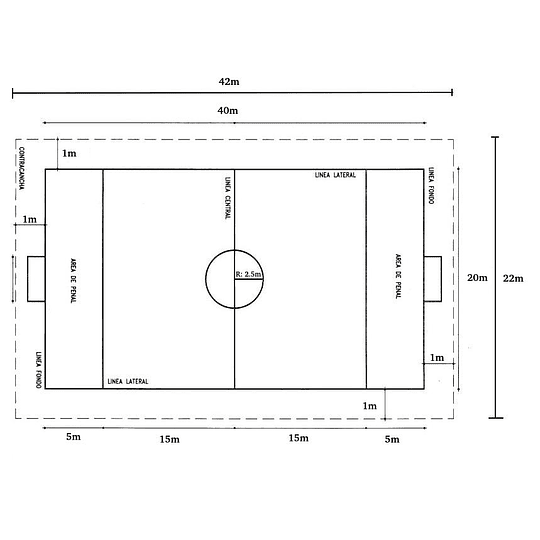 Pasto sintético precio medio: canchas de 22x42 m2