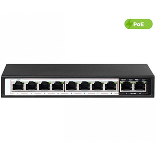 Switch Fast Ethernet UltraLAN de 10 portas e 96 W com 8 AI PoE e 2 portas de uplink