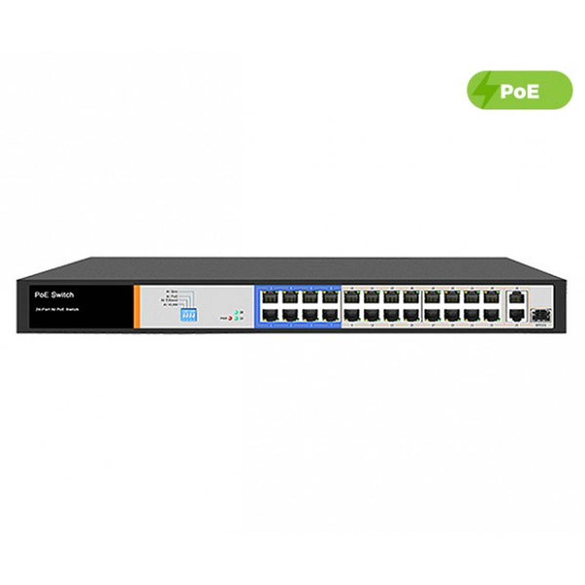Switch UltraLAN Fast Ethernet AI PoE de 24 portas e 250 W com 2 GE e 1 SFP Uplink 1