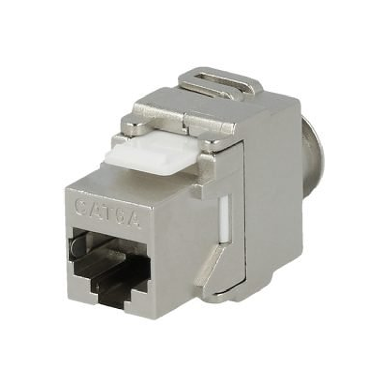 Conector Keystone CAT6A STP RJ45, 180 graus, sem ferramentas 1