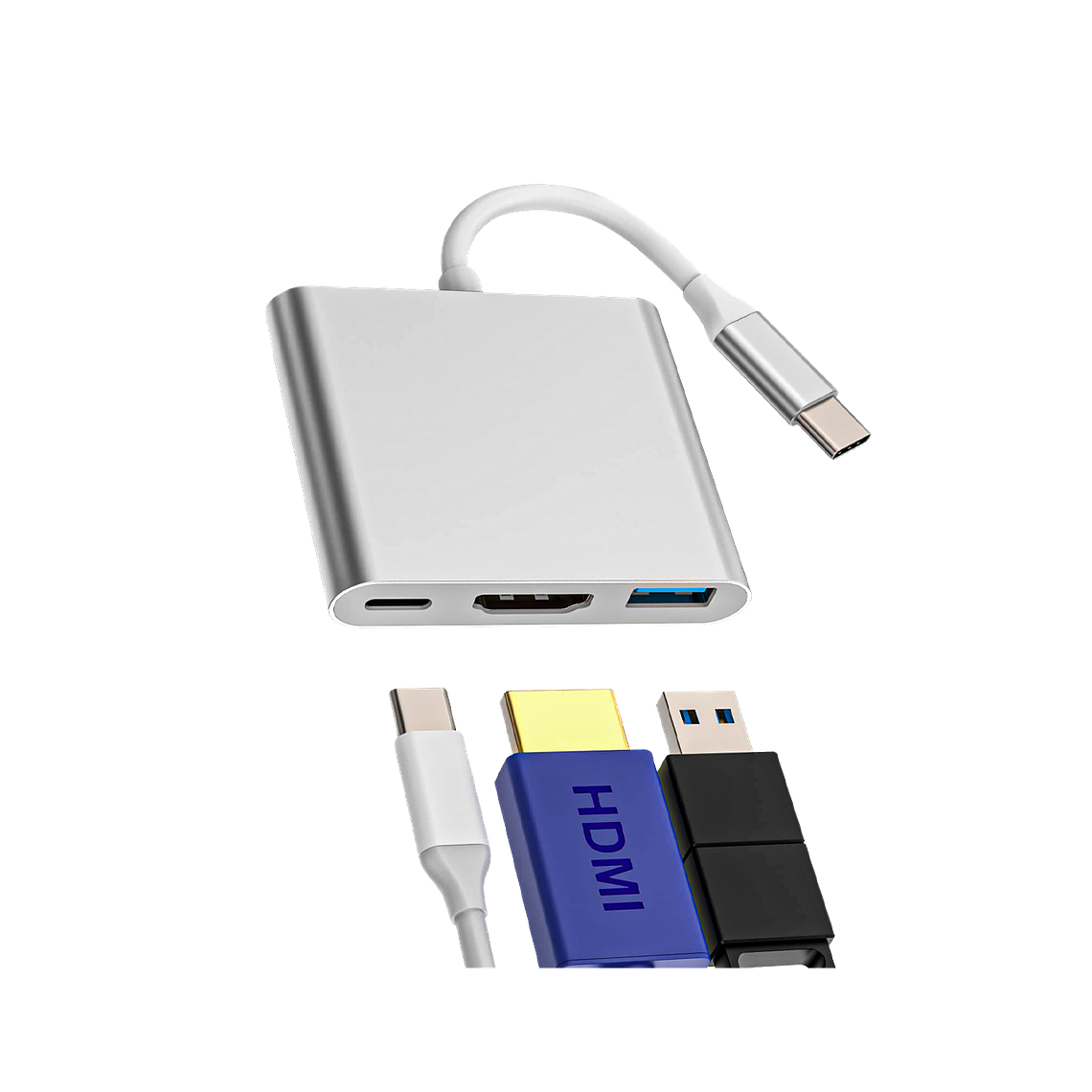 Adaptador Type-C para HDTV 3-em-1 – HDMI + USB + PD 2