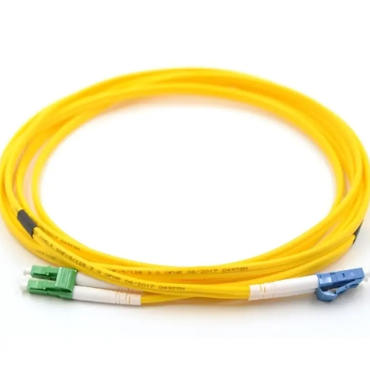 Cabo de fibra óptica duplex SM LC/APC-LC/UPC LSZH G657A1 3,0 mm Amarelo (3 Metros) 2