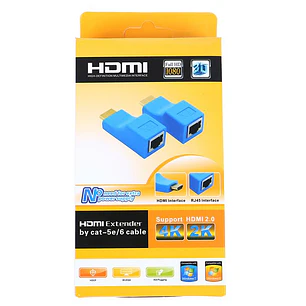 Kit Extensor HDMI via Cabo de Rede (Cat5e/Cat6) - 30M
