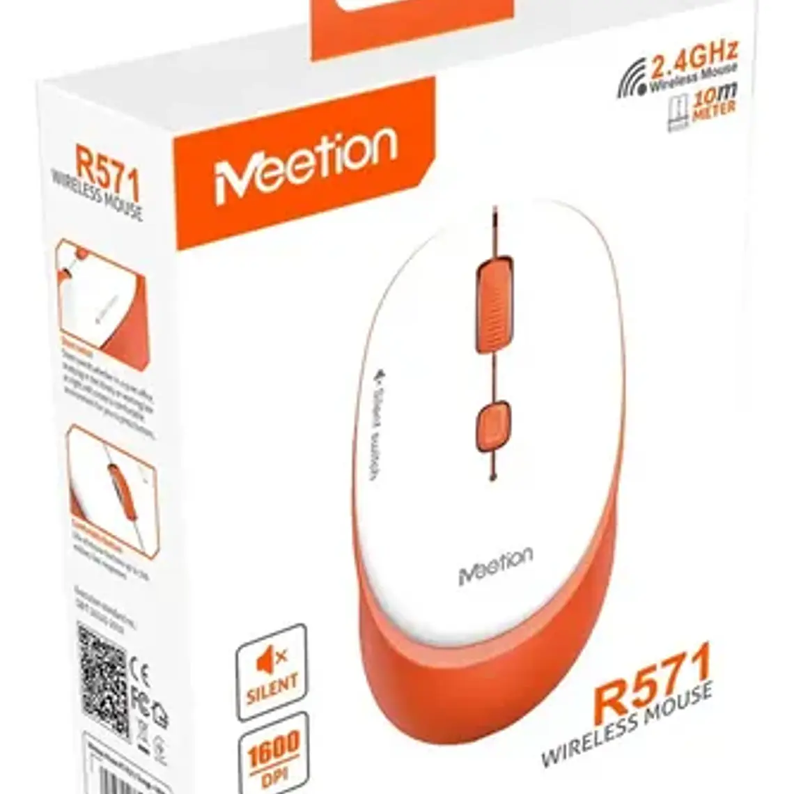 Rato Sem Fio Meetion R571 Laranja 4