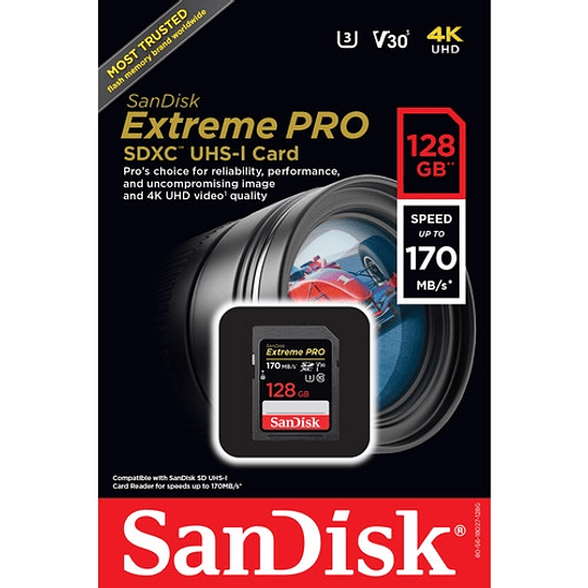 SanDisk 128GB Extreme PRO UHS-I SDXC Tarjeta de Memoria / SDSDXXY-128G-GN4IN - Image 4