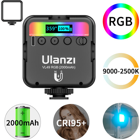 Ulanzi VL-49 Mini LED RGB Recargable para Smartphone y Mirrorless - Image 9