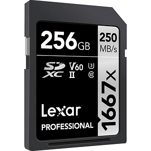 Lexar 256GB Professional 1667x UHS-II U3 SDXC V60 250MB/S Tarjeta de Memoria 4K