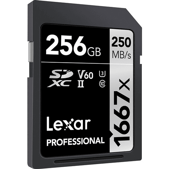 Lexar 256GB Professional 1667x UHS-II U3 SDXC V60 250MB/S Tarjeta de Memoria 4K - Image 1