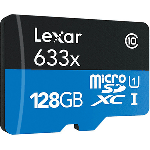 Lexar 128GB High-Performance 633x UHS-I microSDXC Tarjeta de Memoria con Adaptador SD