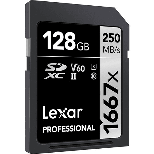 Lexar 128GB Professional 1667x UHS-II U3 SDXC V60 250MB/S Tarjeta de Memoria 4K - Image 1