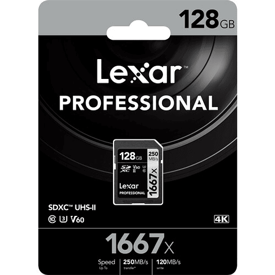 Lexar 128GB Professional 1667x UHS-II U3 SDXC V60 250MB/S Tarjeta de Memoria 4K - Image 3