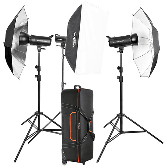 Godox SK400II 3-Light Studio Flash Kit (3 Cabezales) - Image 1