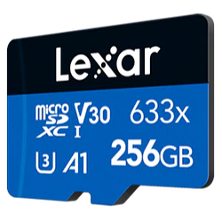 Lexar 256GB High-Performance 633x UHS-I microSDXC Tarjeta de Memoria con Adaptador SD / LX10003