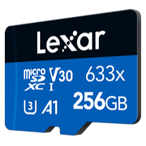 Lexar 256GB High-Performance 633x UHS-I microSDXC Tarjeta de Memoria con Adaptador SD