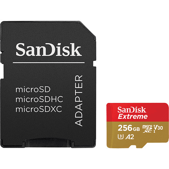 SanDisk 256GB Extreme UHS-I Tarjeta microSDXC con Adaptador / SDSQXA1-256G-GN6MA - Image 2