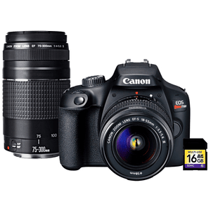 Canon EOS T100 Kit con Lente EF-S 18-55MM F/3.5-5.6 III + Lente 75-300MM F/4-5.6 III