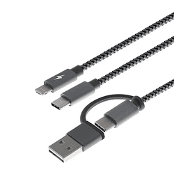 XTECH XTC560 CABLE 5 EN 1 MICROUSB USB A USBC LIGHTNING 1.2MTS