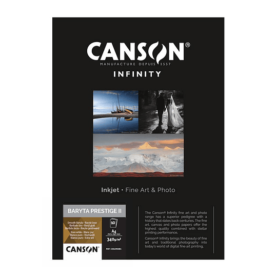 CANSON C33625S007 BARYTA PRESTIGE II 340 GR BRILLANTE A3+ 25 HOJAS - Image 1