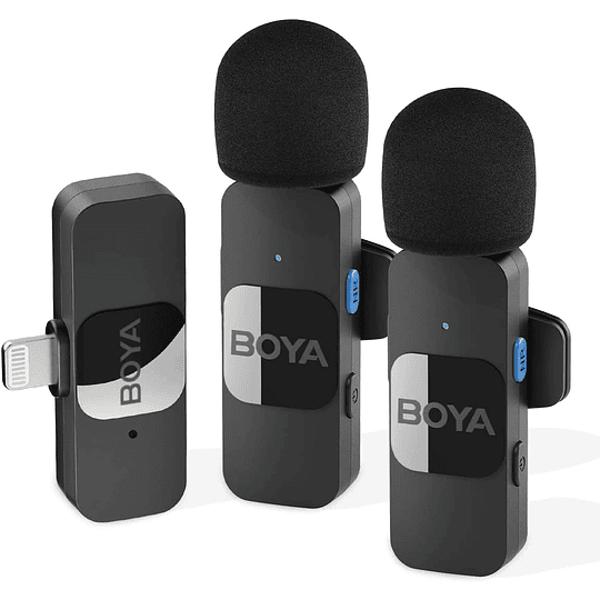 Boya BY-V2 Micrófono inalámbrico doble ultra compacto 2.4GHZ Conector Lightning. - Image 1