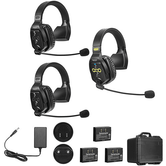 Saramonic WiTalk WT3S Sistema de intercomunicación inalámbrico dúplex completo para 3 personas con 3 auriculares de un solo oído - Image 1