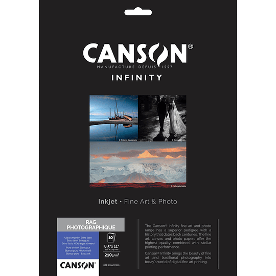 CANSON 6211025 INFINITY RAG PHOTOOGRAPHIQUE 210GR A4 (10 HOJAS)