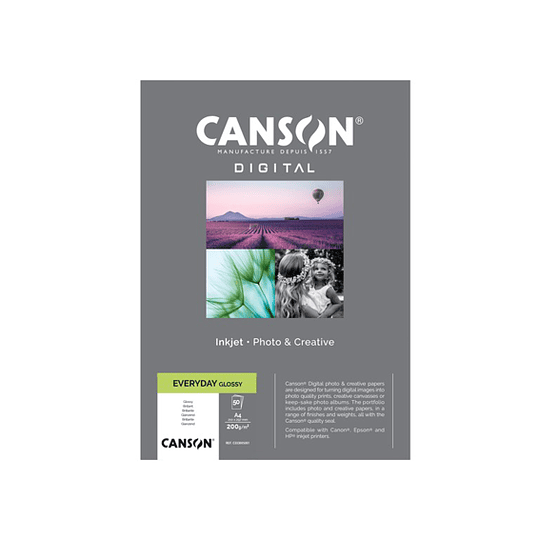 Canson 33300S001 Digital everyday gloss 200 gr. A4 (50 hojas).