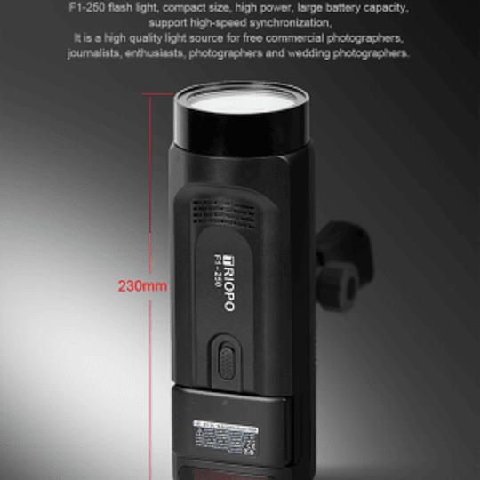 Triopo F1-250 Flash de Estudio Portátil 250W Con Batería Recargable - Image 6