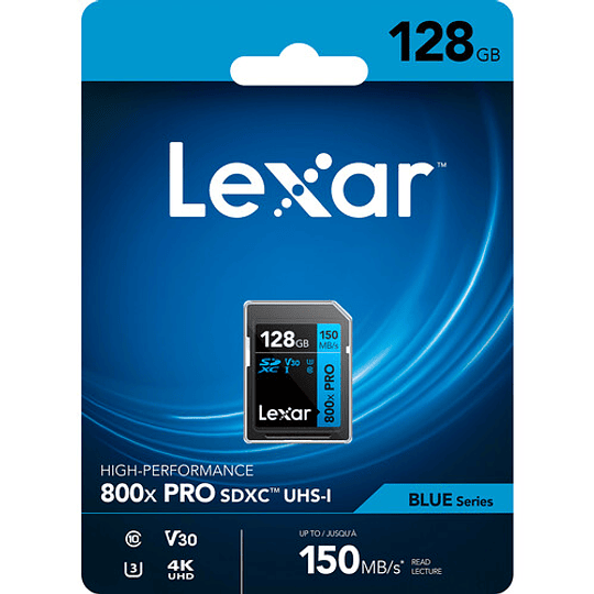 Lexar 128GB de Alto Rendimiento 800xPro SDXC-UHS-I V30 150 MB/s. (Serie BLUE) - Image 6