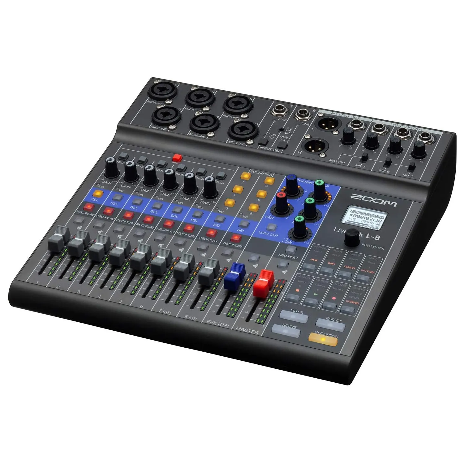 Zoom LiveTrak L-8 Mezclador Digital de 8 canales y grabador