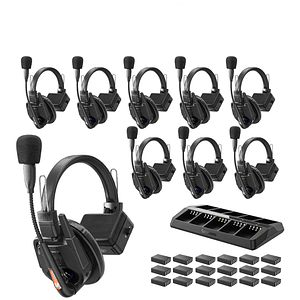 Saramonic WiTalk9-9S Full-Duplex Wireless Intercomunicador de Sistema con Single-Ear para 9 Personas (1.9 GHz)