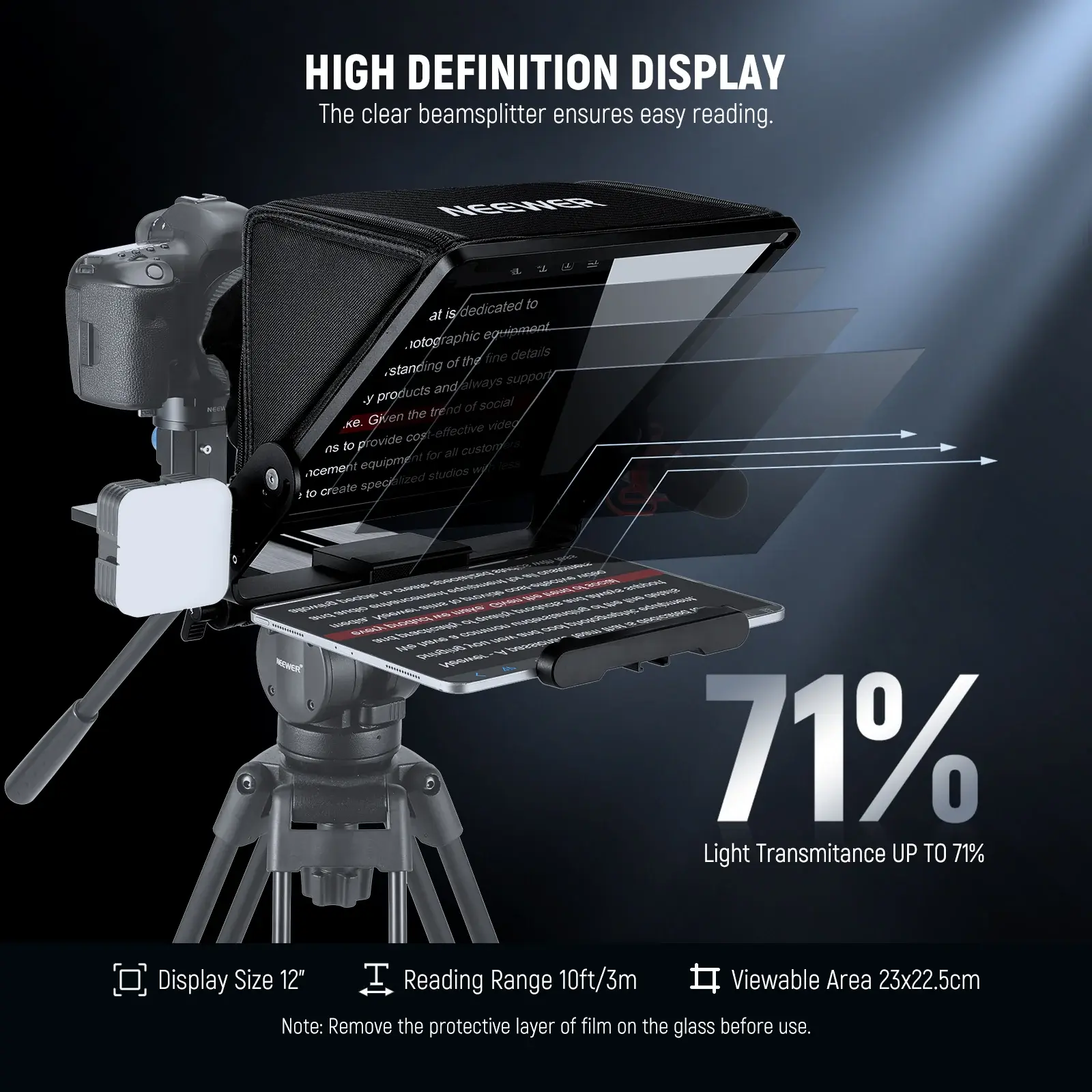 Te Prometer Neewer X12 II Teleprompter para Cámara y Tableta