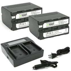 Wasabi Power Kit de 2 Bateria para Sony NP-F960, NP-F970, NP-F975, NP-F950 / KIT-BB-NPF960
