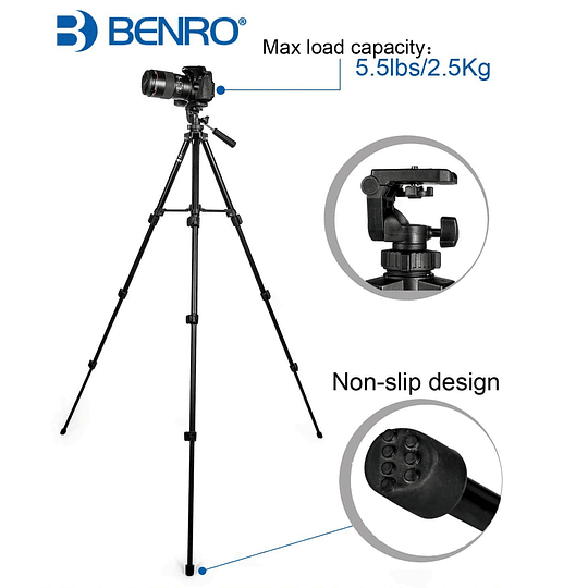 Benro T560 Trípode Básico Universal para Fotografía y Video - Image 2