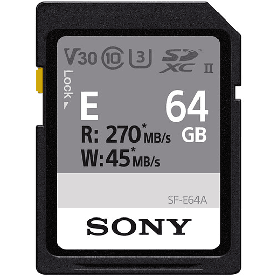 Sony 64GB SF-E Series UHS-II SDXC Tarjeta de Memoria SD / SF-E64A