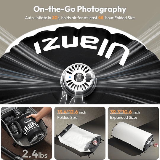 Ulanzi AL120 Luz Led Inflable 120W, Soft, Armado Ultra Rápido / UL-L097 - Image 6