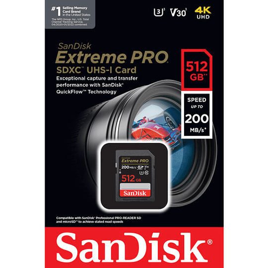 SanDisk 512GB Extreme PRO UHS-I SDXC Tarjeta de Memoria SD / SDSDXXD-512G - Image 4