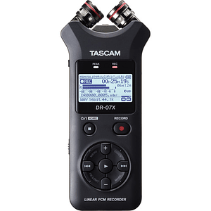 Tascam DR-07X Grabador de Audio Portátil de 2 entradas / 2 Pistas con Micrófono Estéreo Ajustable Integrado