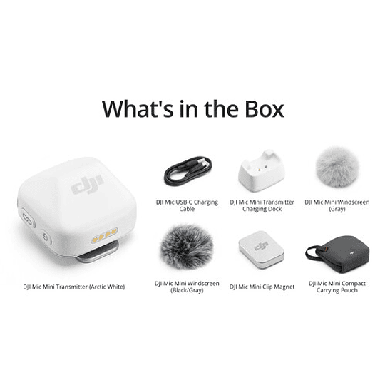 DJI Mic Mini Transmisor con Clip y Micrófono Integrado de 2.4GHz (Arctic White) / 1000009020 - Image 2