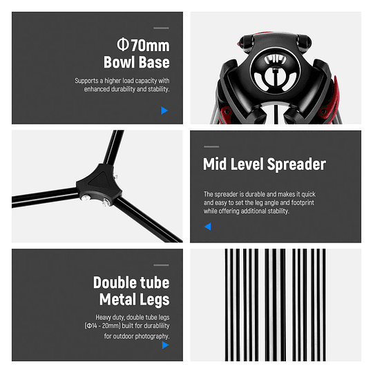 Neewer TP-M200 Trípode de Video con Cabezal Fluido (200cm) - Image 7