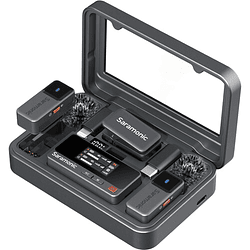 Saramonic Air Kit de Micrófonos Lavalier Inalámbrico 2,4GHz de 2TX y 1RX más Estuche de Carga