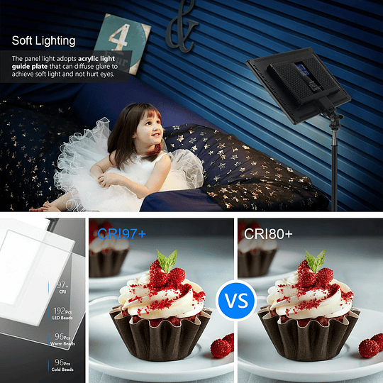 Neewer NL-192AI LUZ DE PANEL PLANO DE 40W CON SOPORTE DE LUZ / 10099293 - Image 7