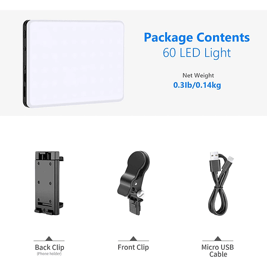 Neewer NL-60AI Luz LED  con Clip para Videollamadas / 10099181 - Image 2