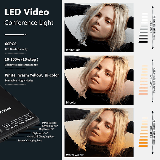 Neewer NL-60AI Luz LED  con Clip para Videollamadas / 10099181 - Image 8