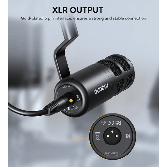 Maono PD100 XLR Microfono Dinamico para Grabación y Podcast - Image 4