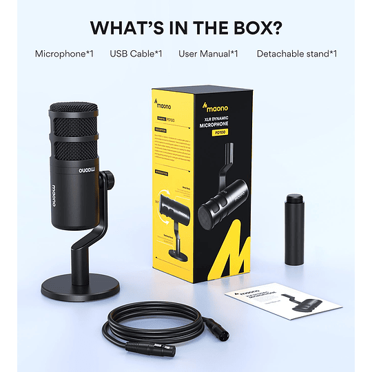 Maono PD100 XLR Microfono Dinamico para Grabación y Podcast - Image 5