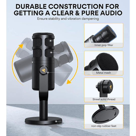 Maono PD100 XLR Microfono Dinamico para Grabación y Podcast - Image 9