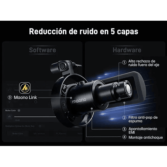 Maono PD300X XLR USB Microfono Dinámico para Grabación y Podcast - Image 3